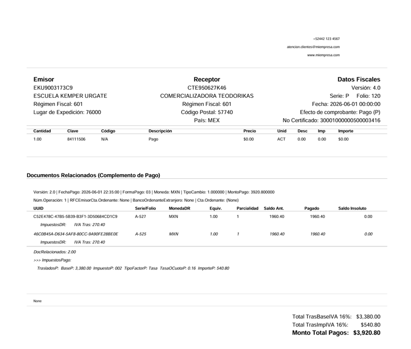 Complementos de pago, cancelación de CFDI y administración de facturas electrónicas SAT