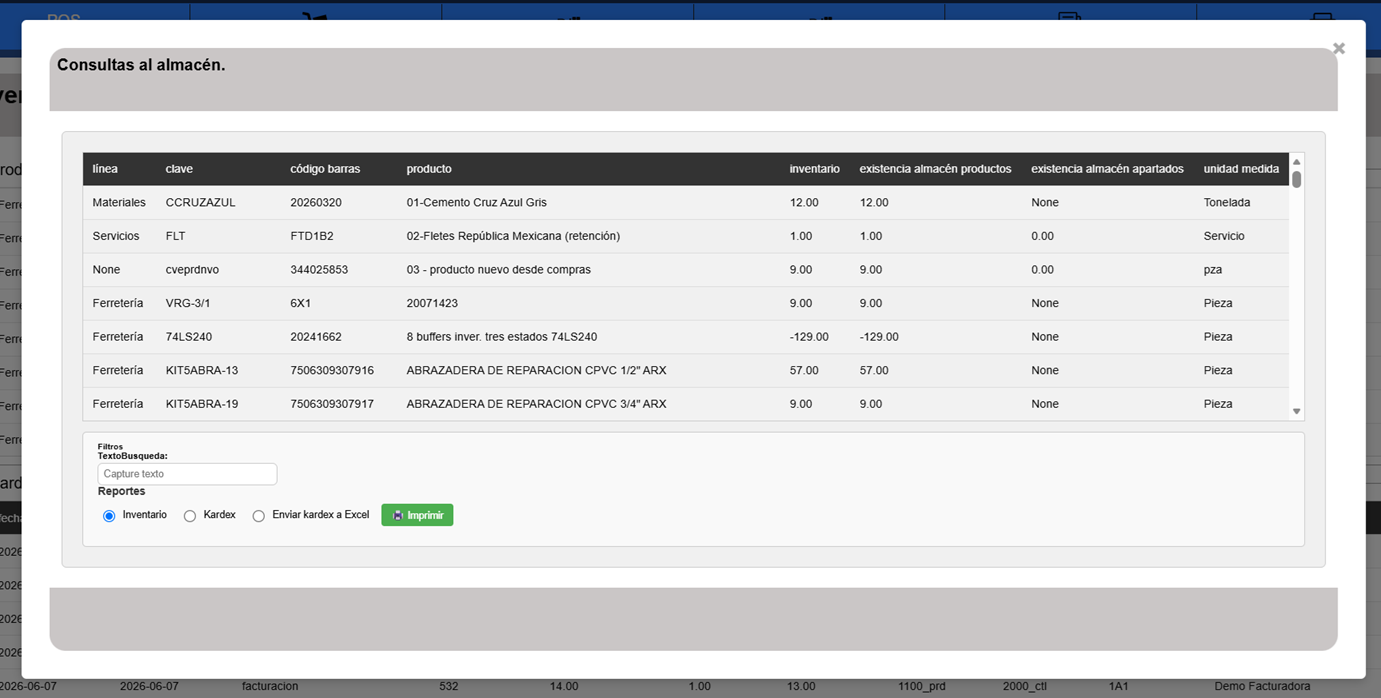 Inventario integrado